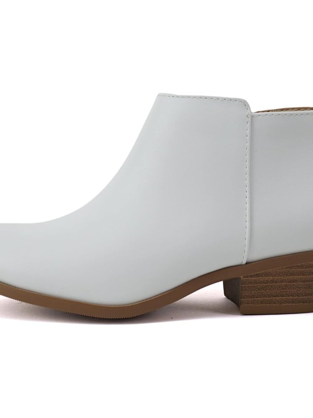 Women's Round Toe Faux Suede Stacked Heel Western Ankle Bootie